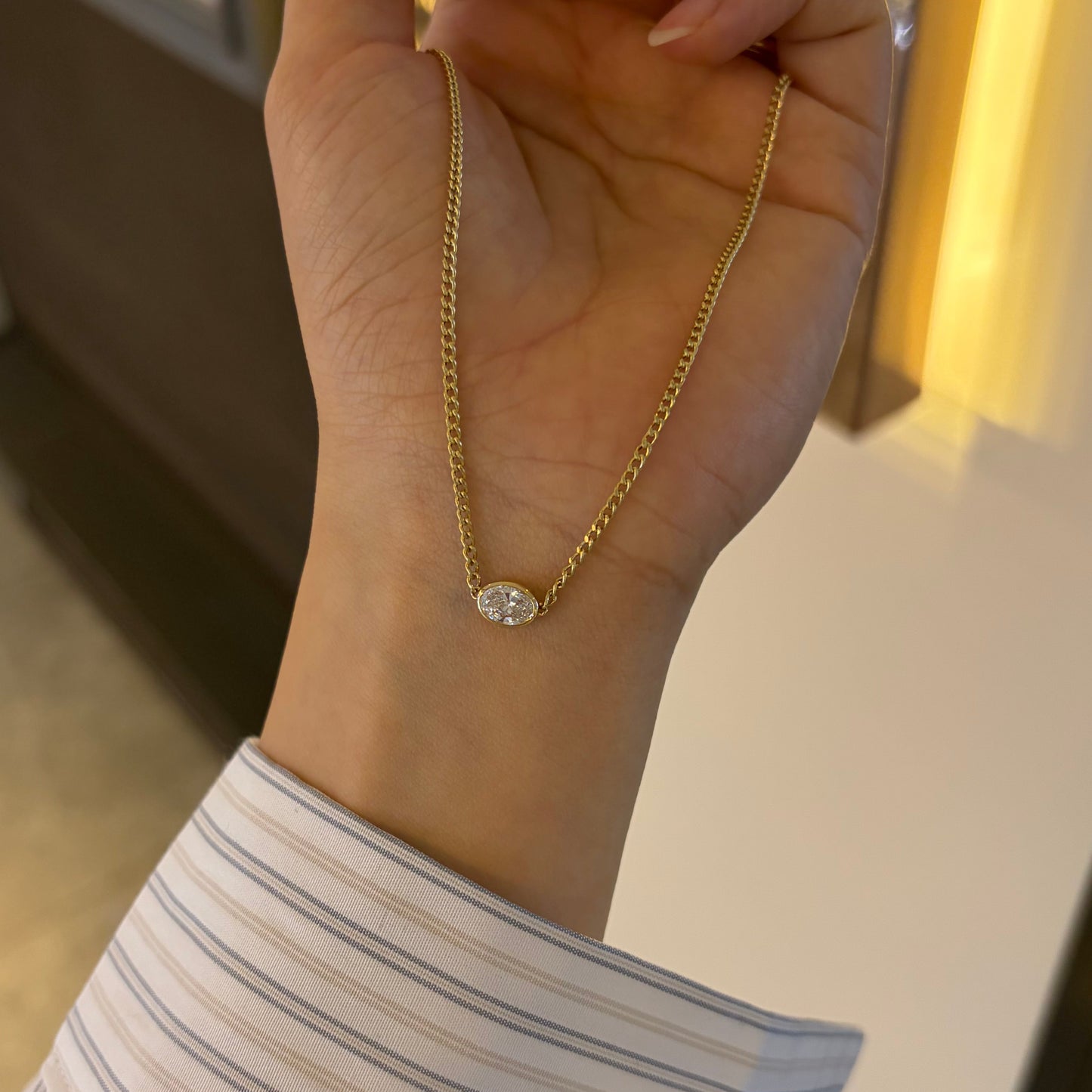 Lab Diamond Collection - Mini Cuban Link Chain Necklace 0.50CT