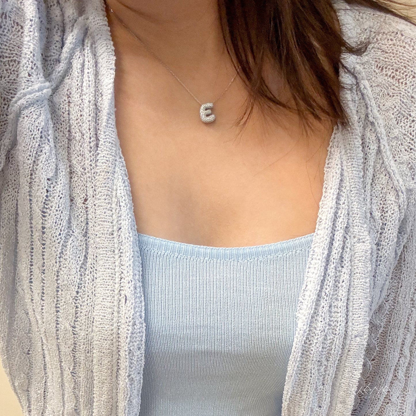 Bubble Initial Diamond Necklace 字母頸鏈 - Letter A - Z