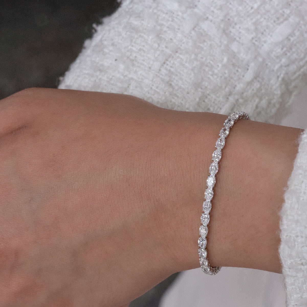 Lab Diamond Collection - Oval Shape Diamond Tennis Bracelet