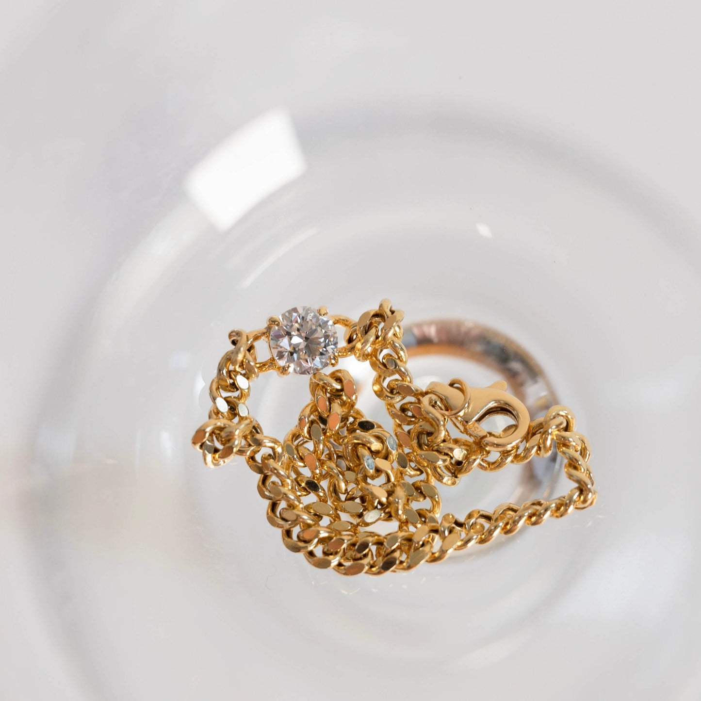 Lab Diamond Collection - Cuban Chain Bracelet with Round Diamond