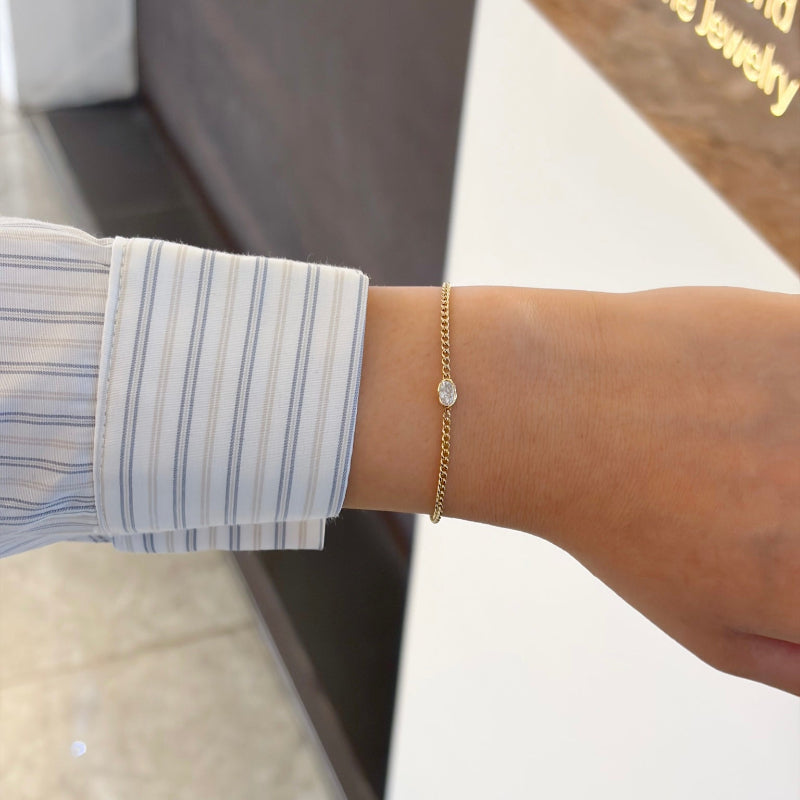 Lab Diamond Collection - Mini Cuban Link Chain Bracelet