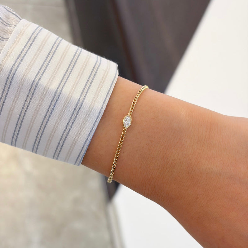 Lab Diamond Collection - Mini Cuban Link Chain Bracelet