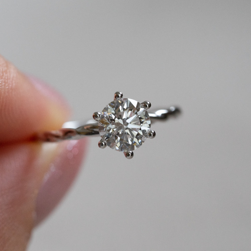 Lab Diamond Collection - 1ct Round Diamond Ring Twisted Band