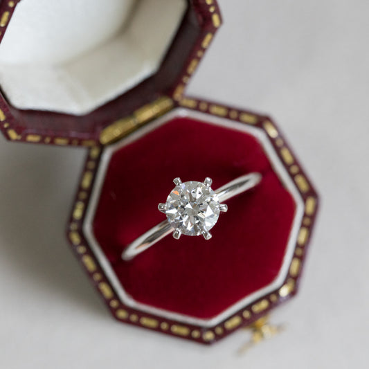 Lab Diamond Collection - 1ct Round Diamond Ring Six Prong Setting