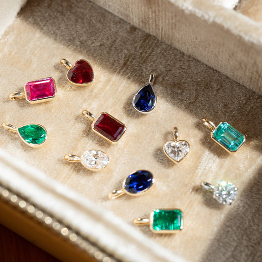 Lab Grown Collection - Lollipop Charms with Gemstones