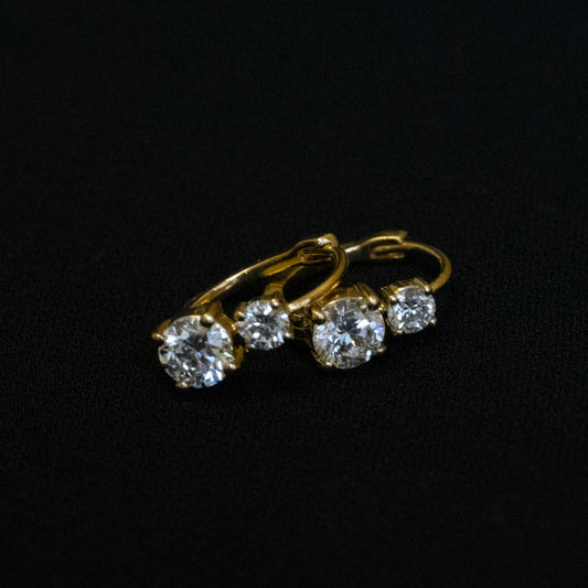 Lab Diamond Collection - Double Round Mini Hoop Earrings