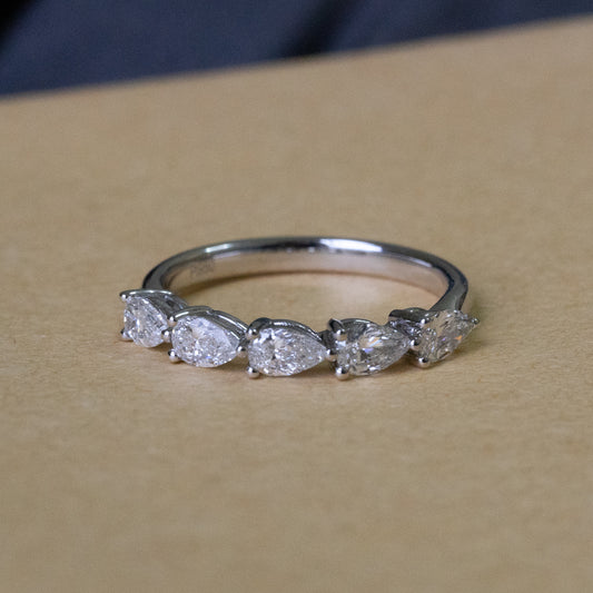 Lab Diamond Collection - East West Pear Eternity Band