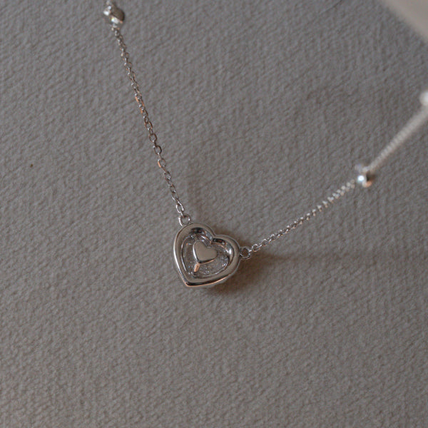 Lab Diamond Collection - Heart Shape Halo Necklace