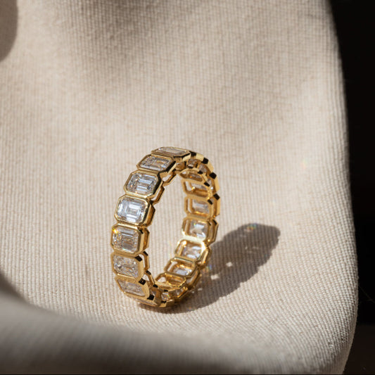 Lab Diamond Collection - Emerald Cut Full Eternity Diamond Band Ring
