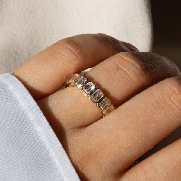 Lab Diamond Collection - Emerald Cut Full Eternity Diamond Band Ring