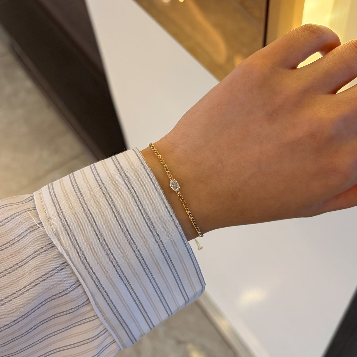 Lab Diamond Collection - Mini Cuban Link Chain Bracelet