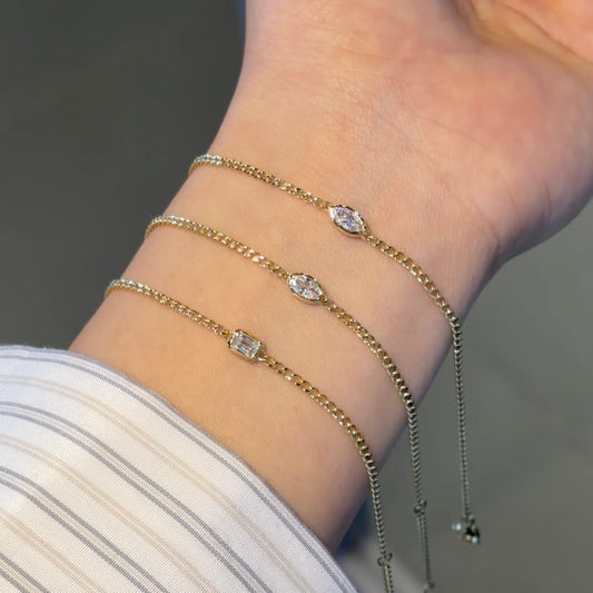 Lab Diamond Collection - Mini Cuban Link Chain Bracelet
