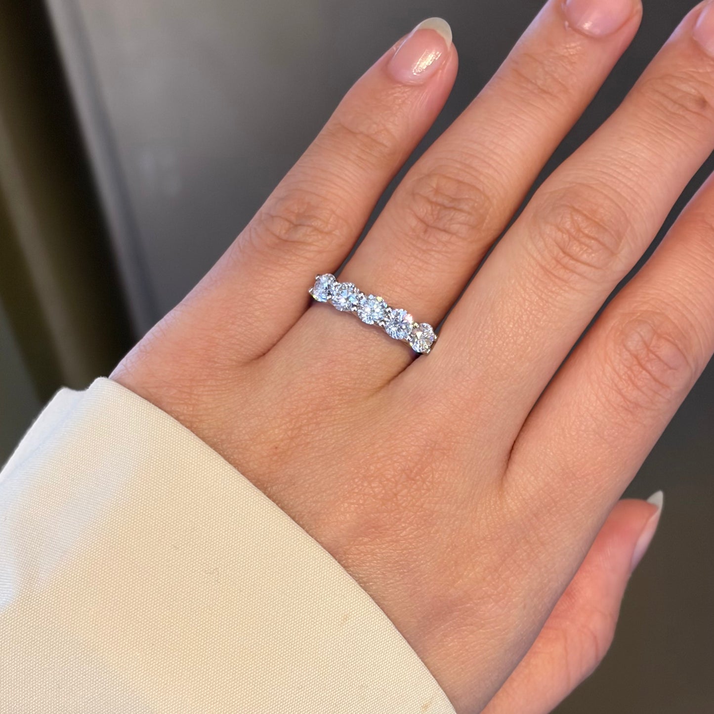 Lab Diamond Collection - 30pt U Setting Round Diamond Eternity Band