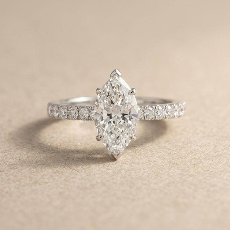 Lab Diamond Collection - 1.5ct Marquise Diamond Ring