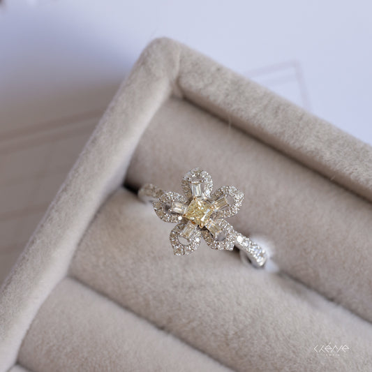 Flower Petals Diamond Ring