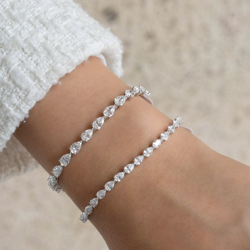 Lab Diamond Collection - Pear Shape Diamond Tennis Bracelet