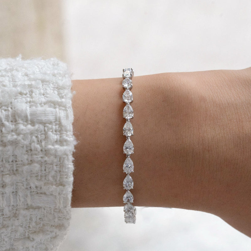 Lab Diamond Collection - Pear Shape Diamond Tennis Bracelet