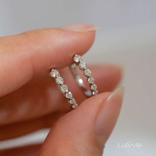 Mini Hoop Earrings in Single Prong Setting