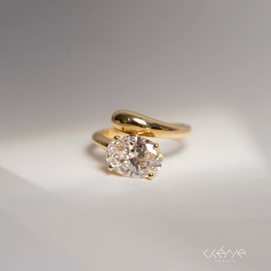 Lab Diamond Collection - Chunky Oval Shaped Diamond Ring