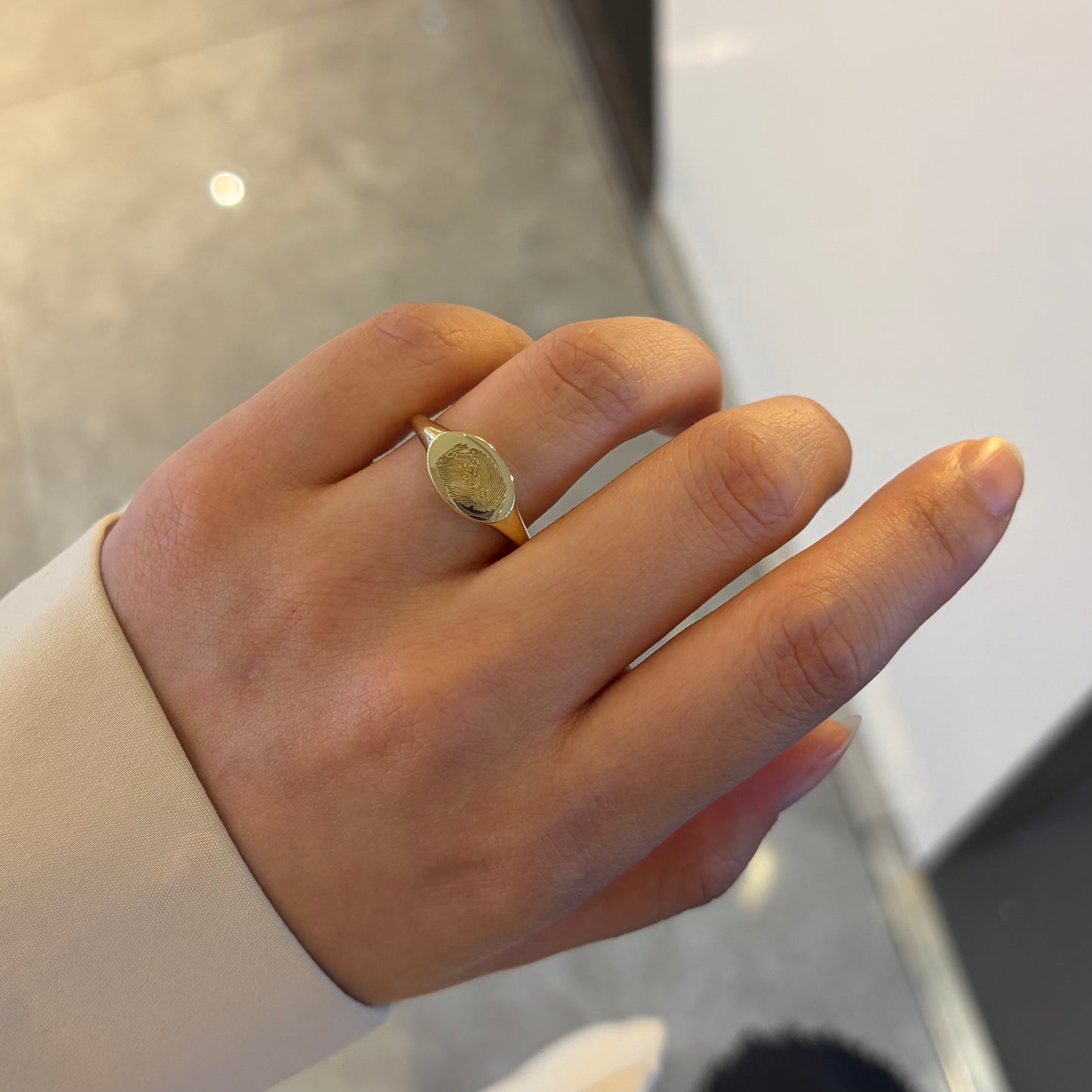 Initial Letter Signet Ring - Oval Shape