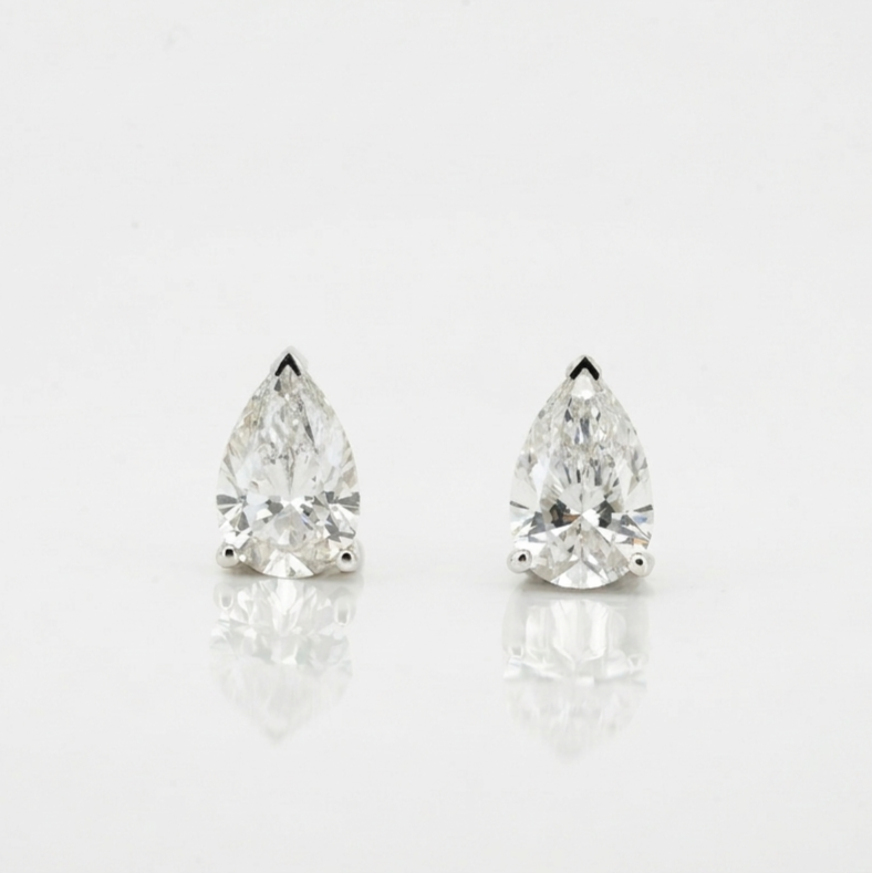 Lab Diamond Collection - 2ct Solitaire Pear Shape Earrings