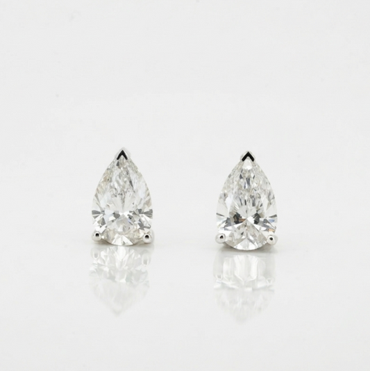 Lab Diamond Collection - 2ct Solitaire Pear Shape Earrings