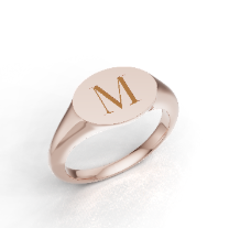Initial Letter Signet Ring - Oval Shape